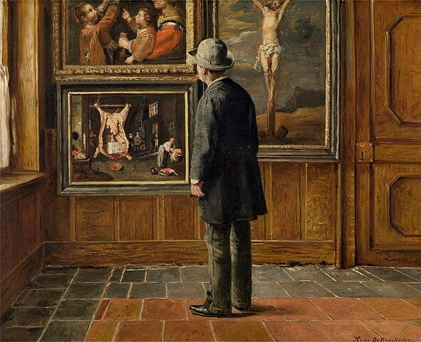 『芸術愛好家』　1884年頃　アンリ・デ・ブラーケレール　アントワープ王立美術館蔵